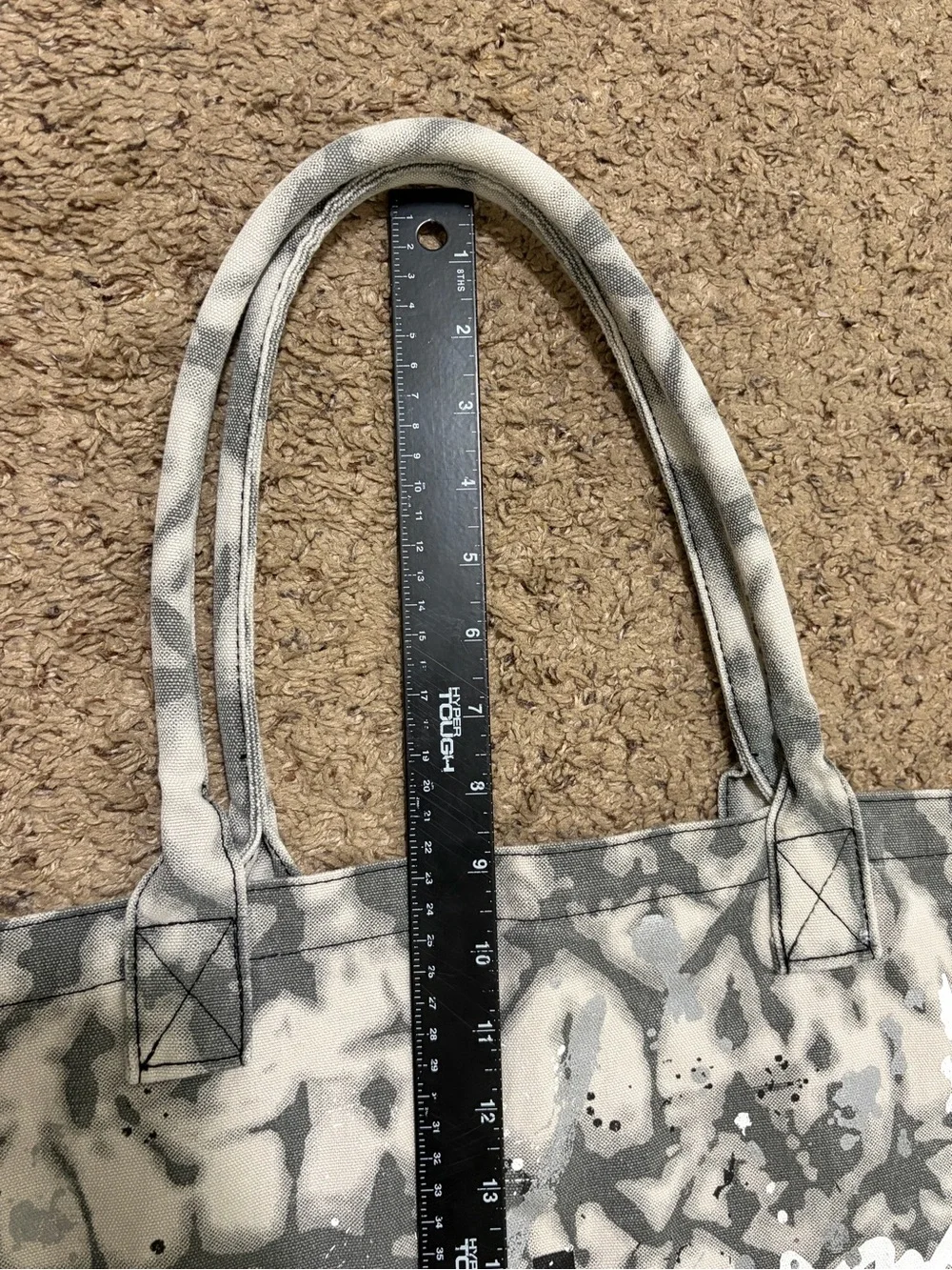 ALO Yoga Gray Tie-Dye 'Peace On Earth' Canvas Tote Bag
